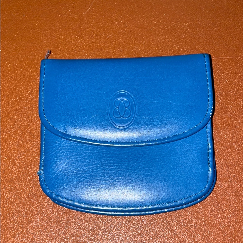 Vintage Blue Buxton Leather Coin Pouch and Wallet